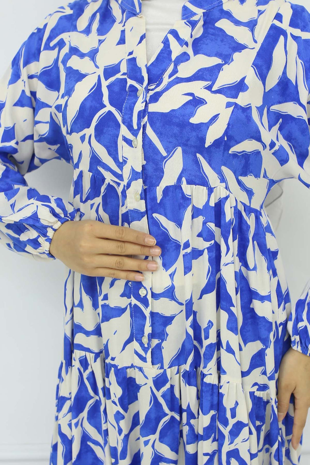 BNG Women Patterned Viscose Dress Sax Blue 2424 - Halle