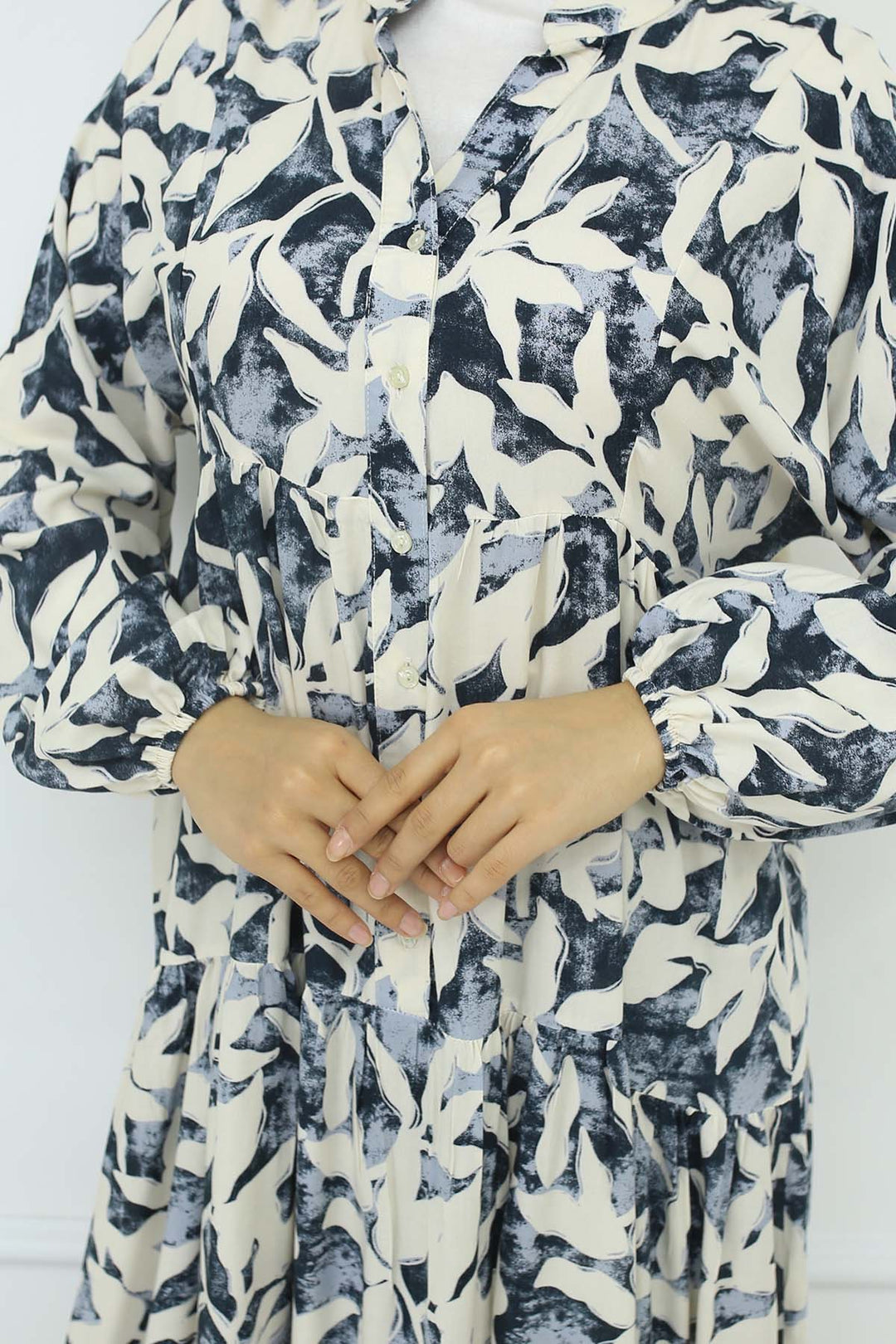 BNG Women Patterned Viscose Dress Black 2424 - Houma