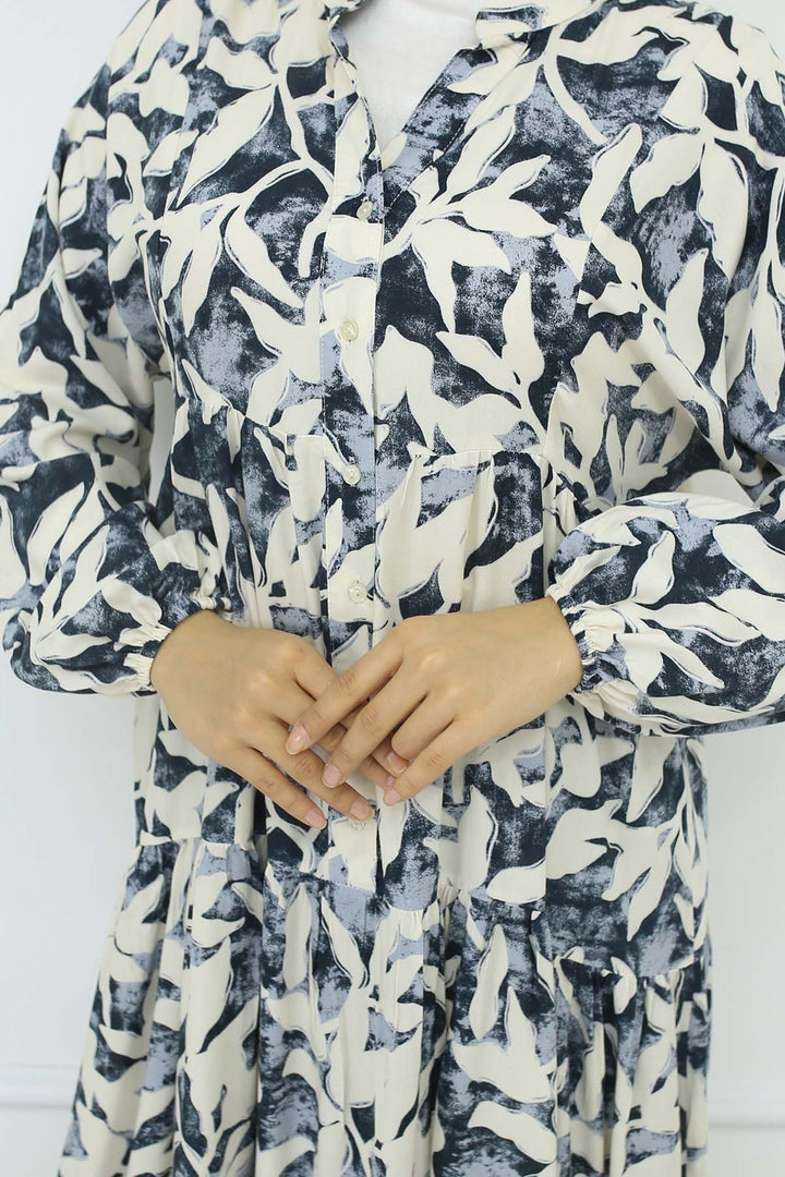 BNG Women Patterned Viscose Dress Black 2424 - Houma