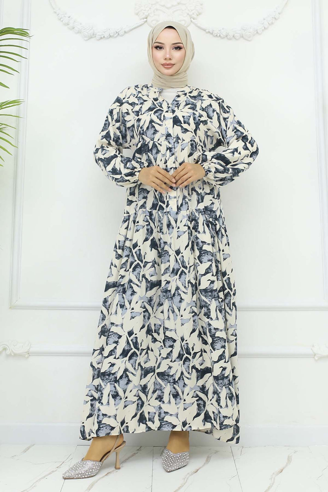 BNG Women Patterned Viscose Dress Black 2424 - Houma