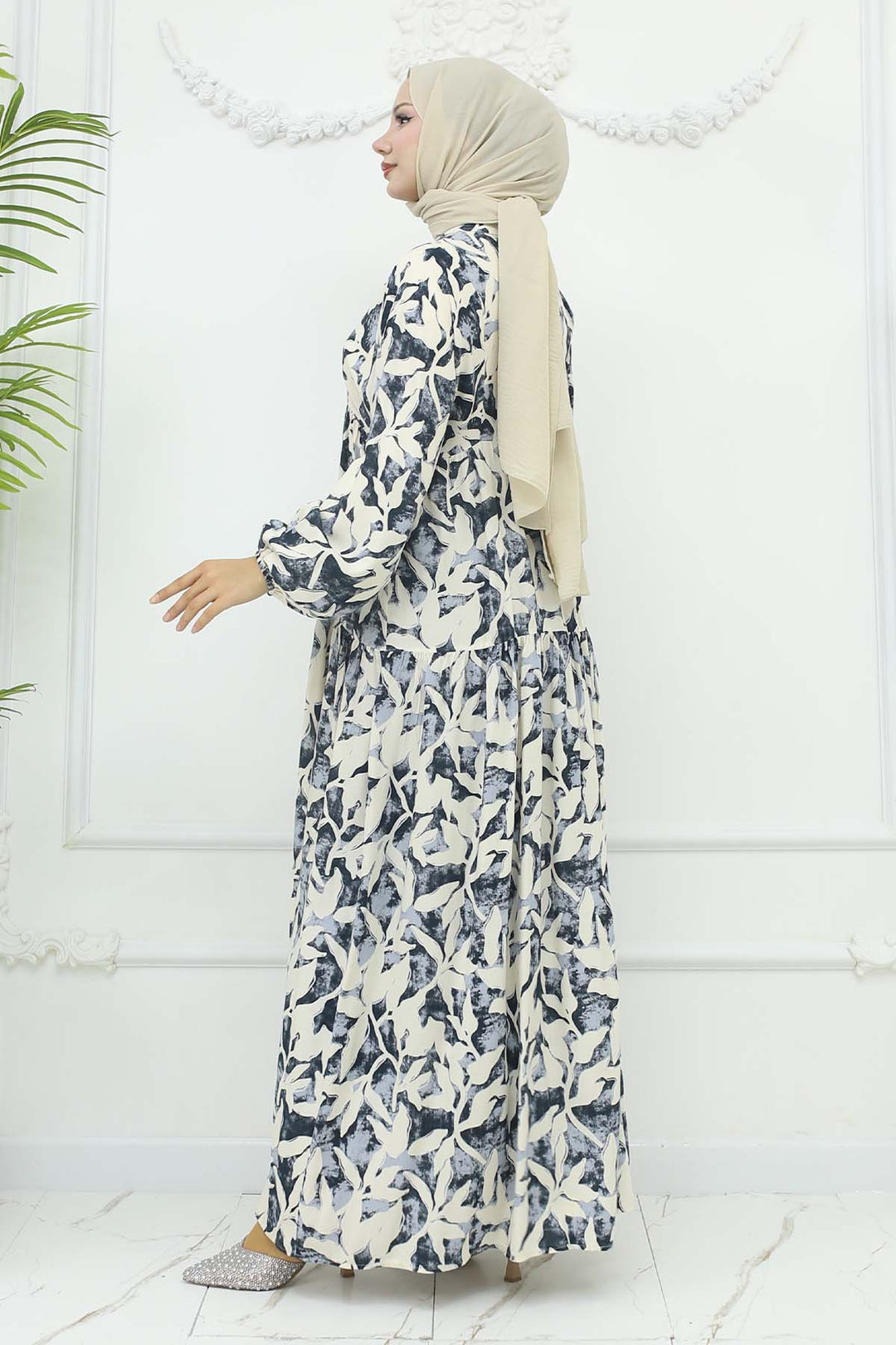 BNG Women Patterned Viscose Dress Black 2424 - Houma