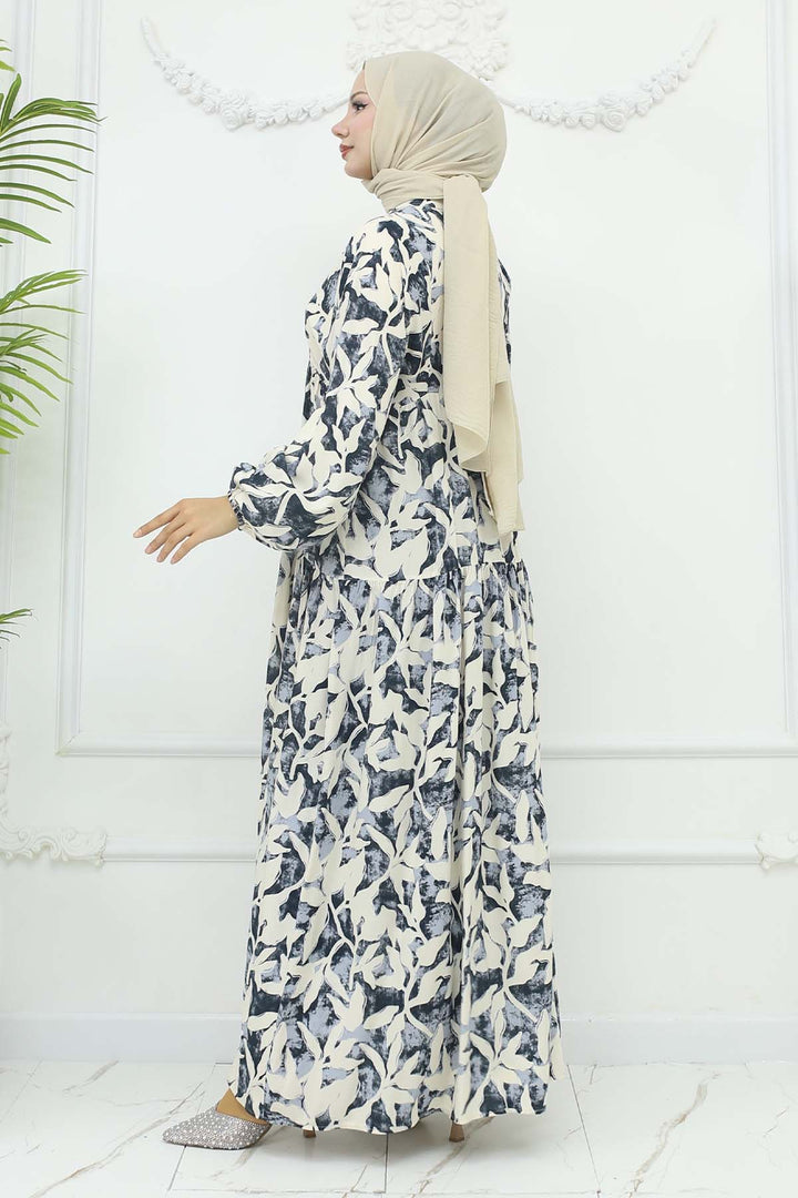 BNG Women Patterned Viscose Dress Black 2424 - Houma