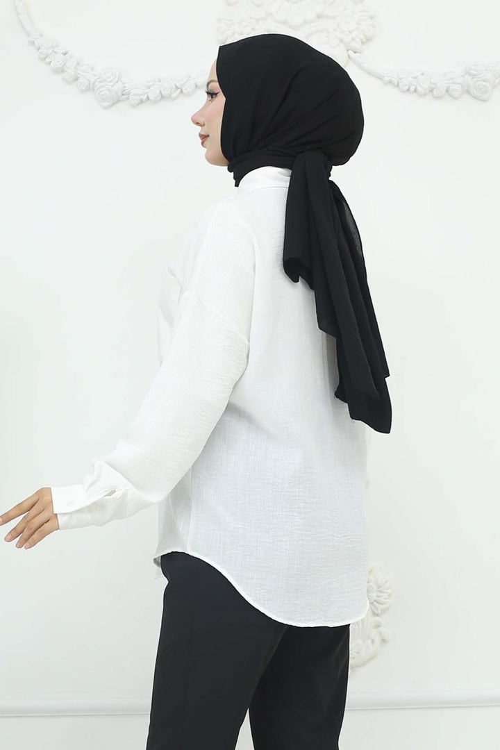 BNG Women Keten Gömlek Beyaz 20153 - Ciudad de Allende