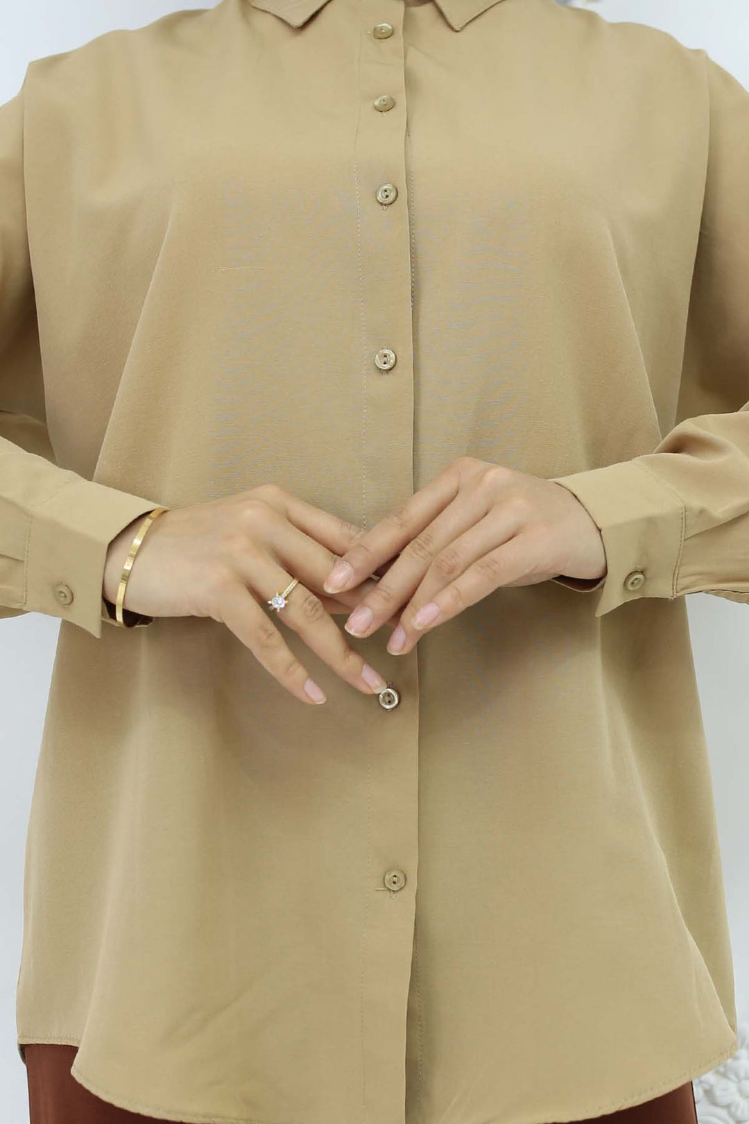 BNG Women Tesettür Gömlek Bej 3900 - Lluchmayor