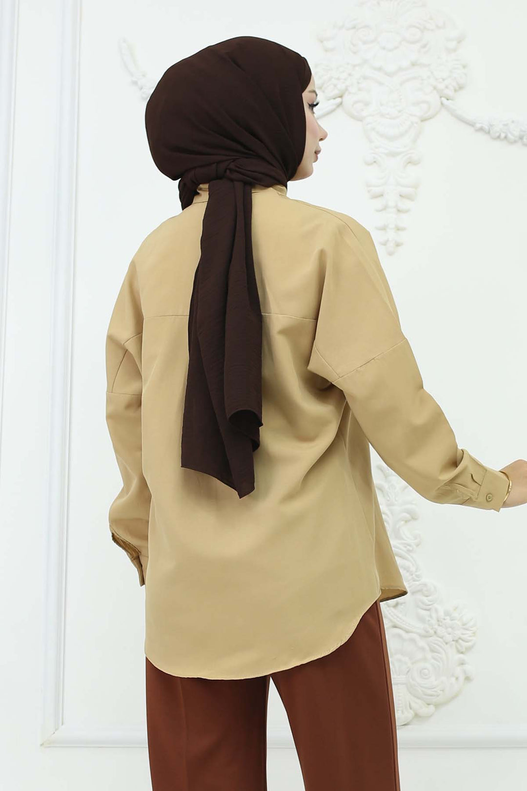 BNG Women Tesettür Gömlek Bej 3900 - Lluchmayor