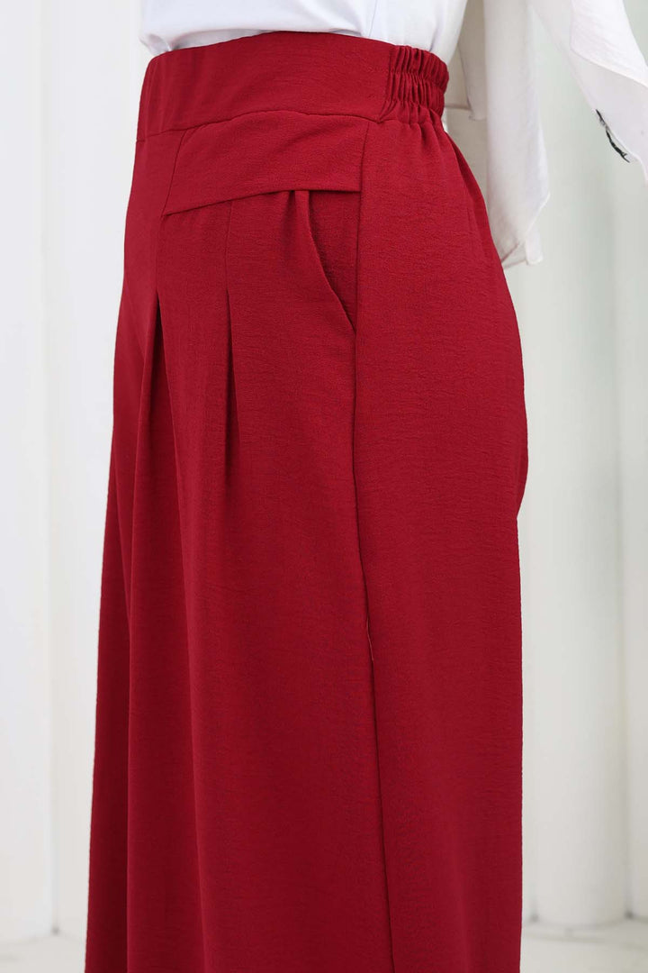 BNG Women Wide Leg Pleated Pants Burgundy 6718 - Sokhumi