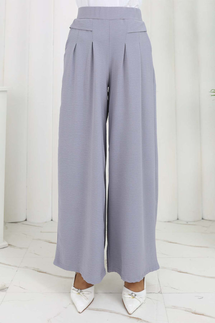 BNG Women Wide Leg Pleated Pants Gray 6718 - Zugdidi