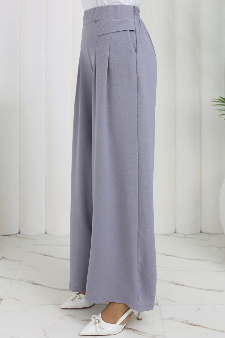 BNG Women Wide Leg Pleated Pants Gray 6718 - Zugdidi