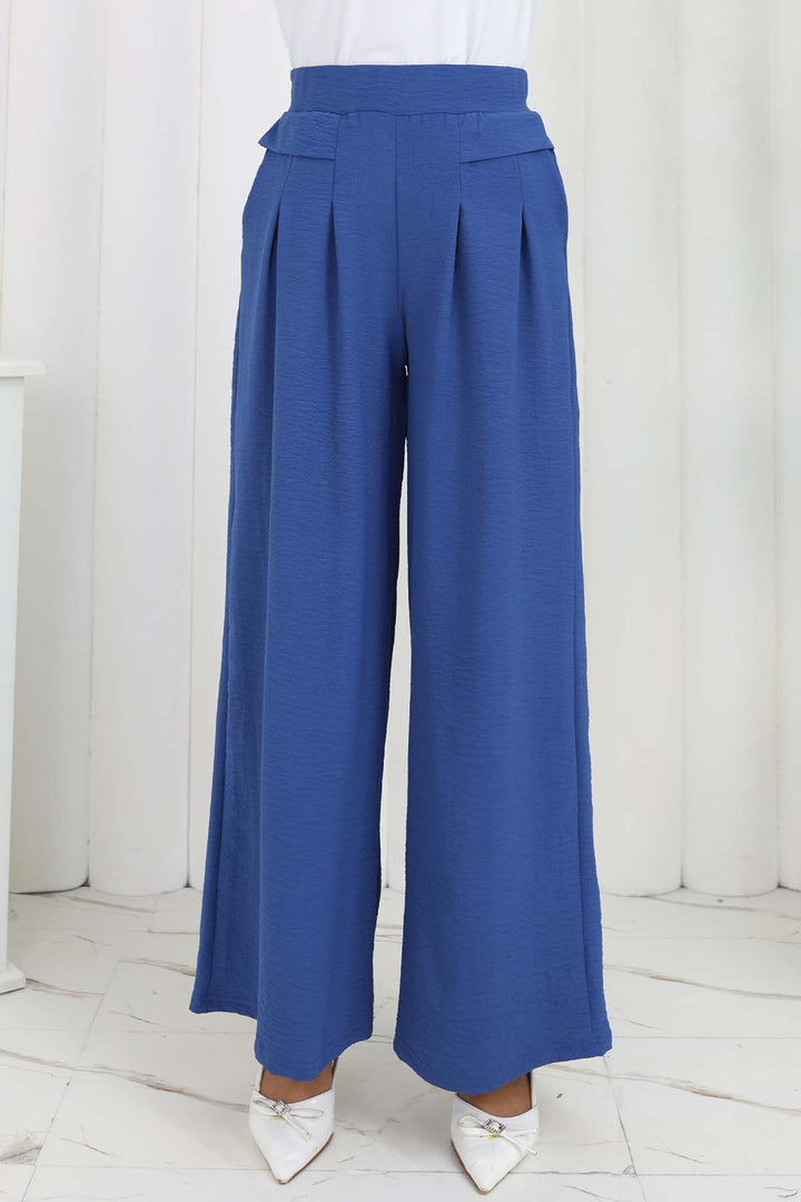 BNG Women Geniş Paça Pileli Pantolon İndigo 6718 - Edison