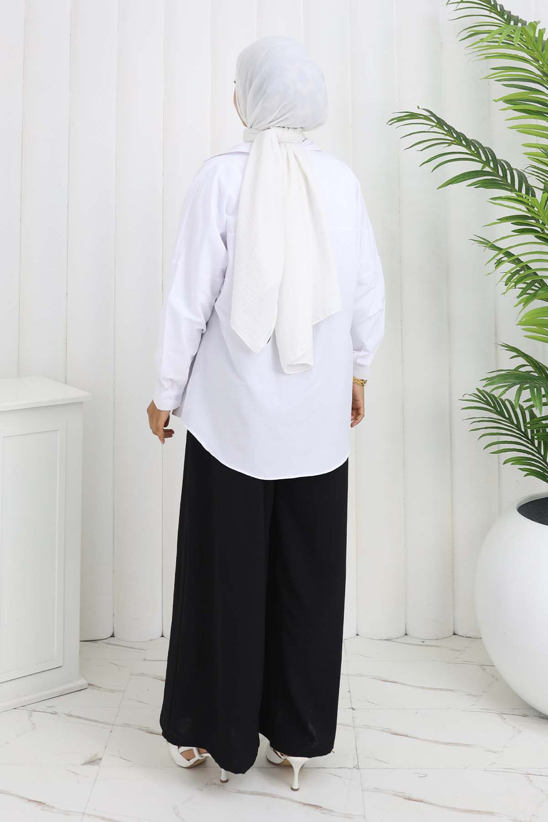 BNG Women Geniş Paça Pileli Pantolon Siyah 6718 - Cambridge