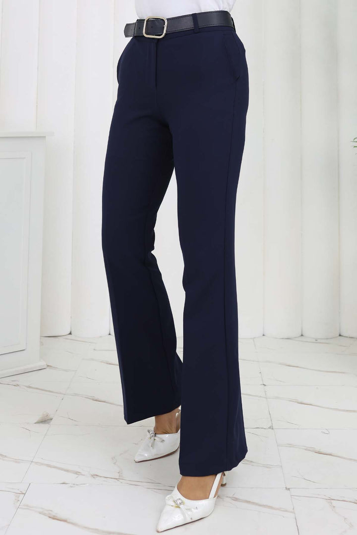BNG Women Belted Spanish Flare Pants Navy Blue 6538 - Springfield