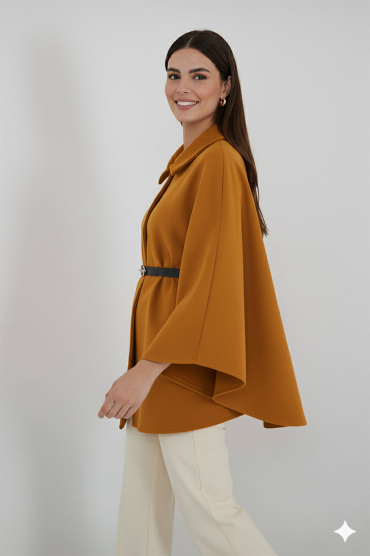 BNG Women Belted Cape Coat B9170 Mustard - Hamilton