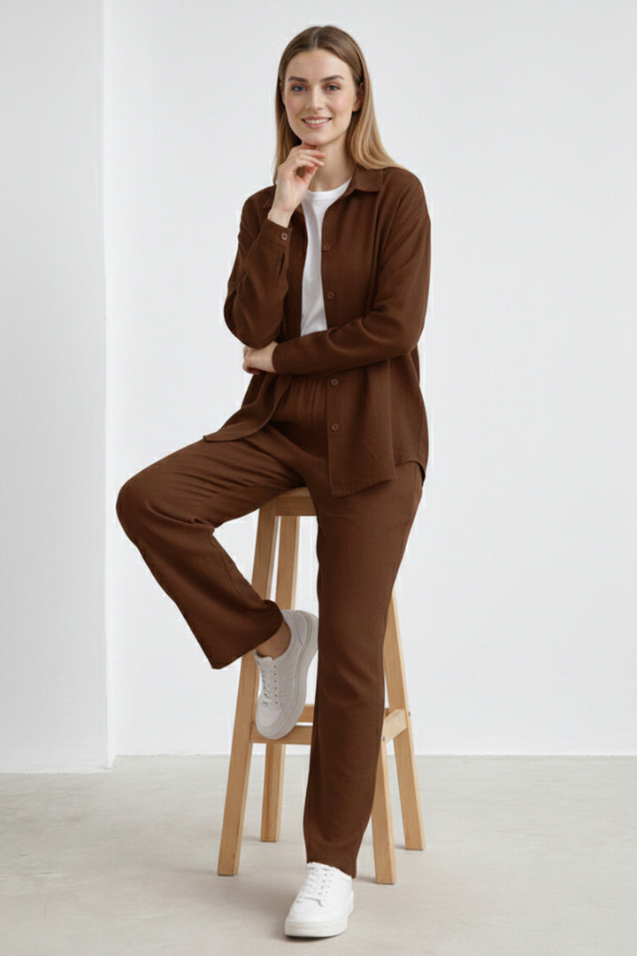 BNG Women Keten İkili Takım B6710 Kahverengi - Redcar