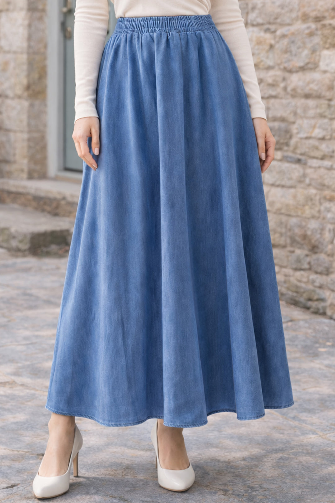 BNG Women Kot Etek B8062 Mavi - Fredericksburg