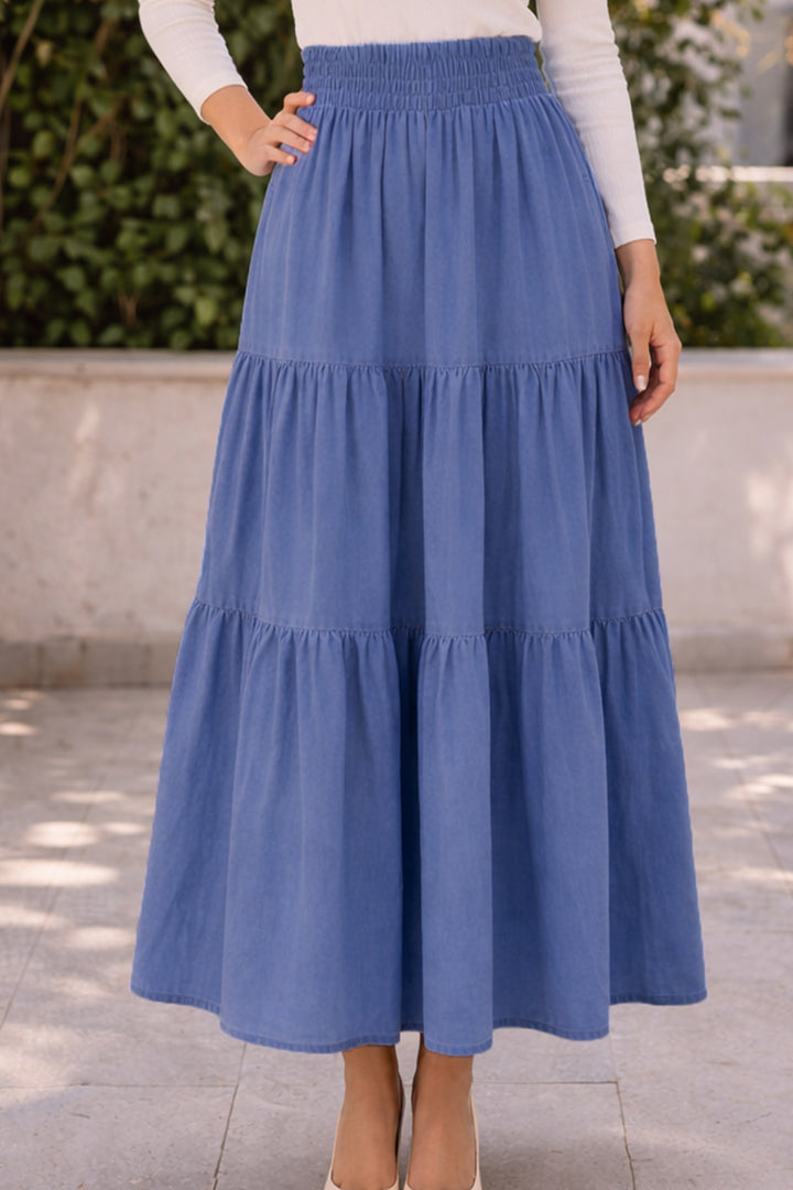 BNG Women Katlı Kot Etek B8022 Mavi - Cedar Falls