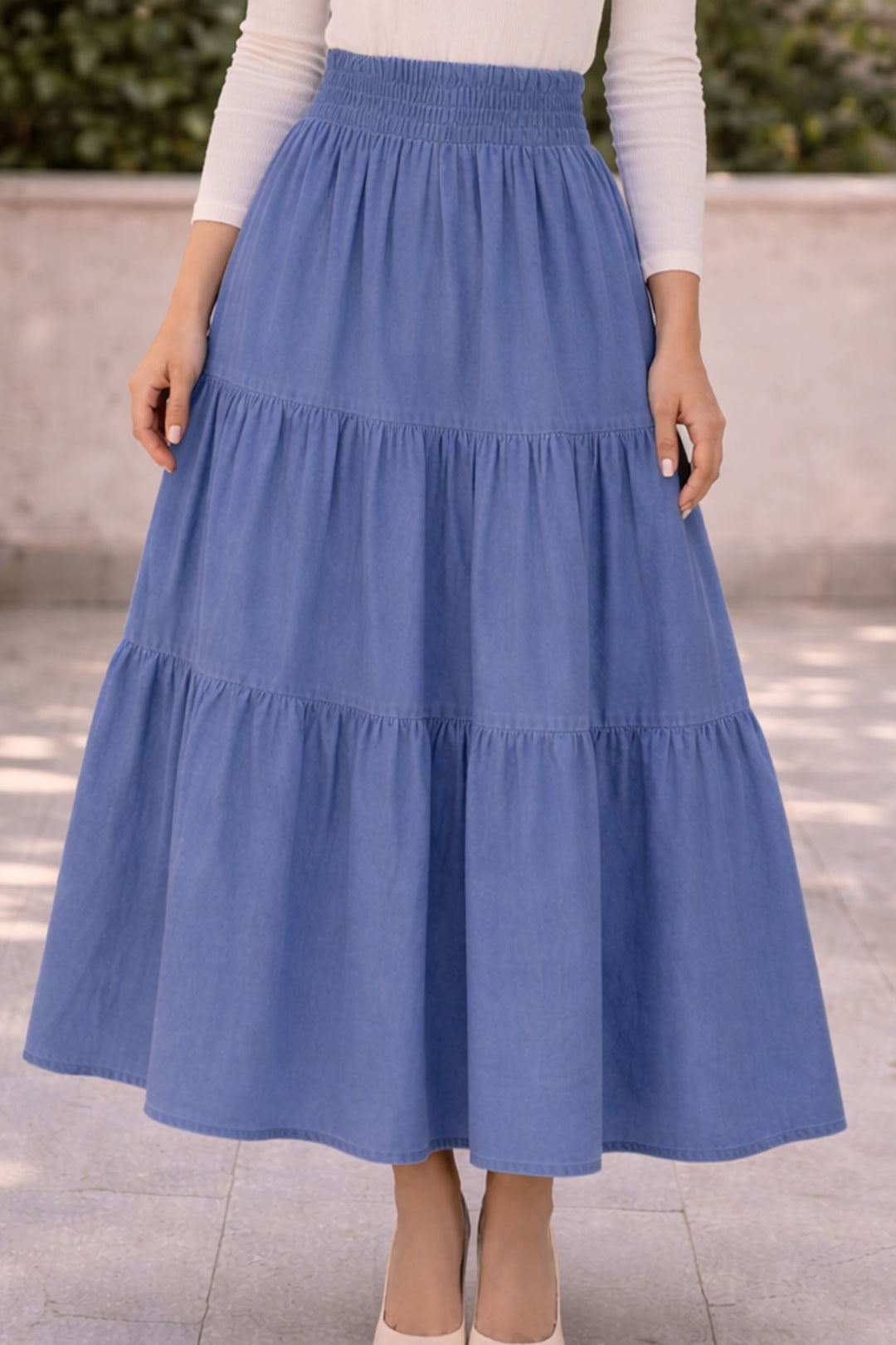 BNG Women Katlı Kot Etek B8022 Mavi - Cedar Falls