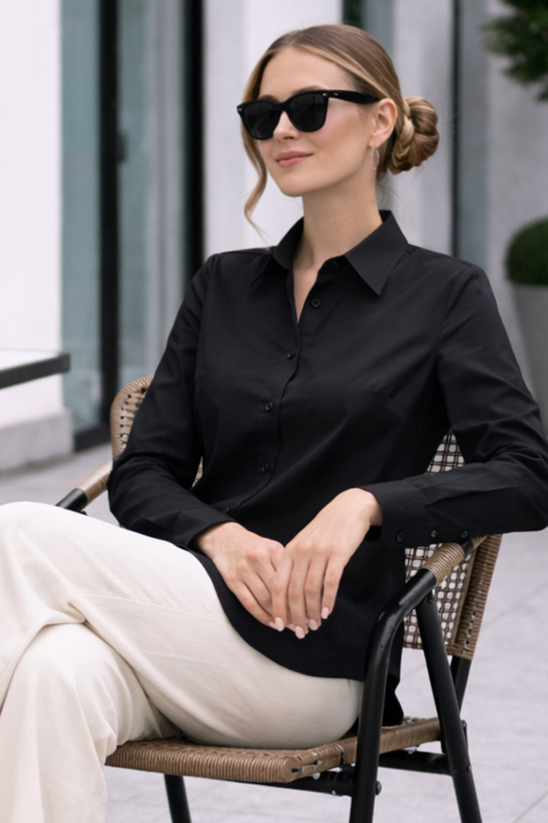 BNG Women Uzun Tesettür Gömlek B5845 Siyah - Mildura