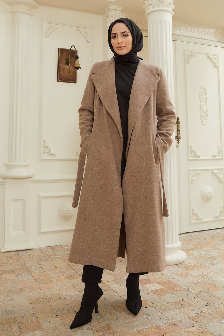 ZRF Women Belted Stamp Coat - Mink - Johns Creek