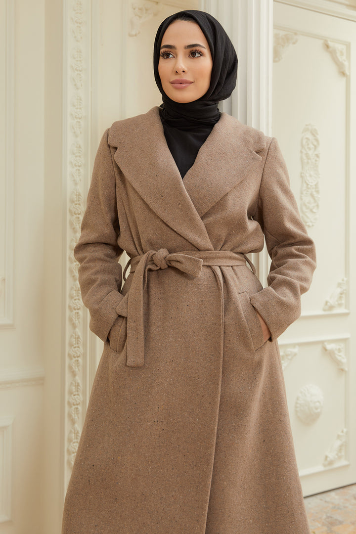 ZRF Women Belted Stamp Coat - Mink - Johns Creek
