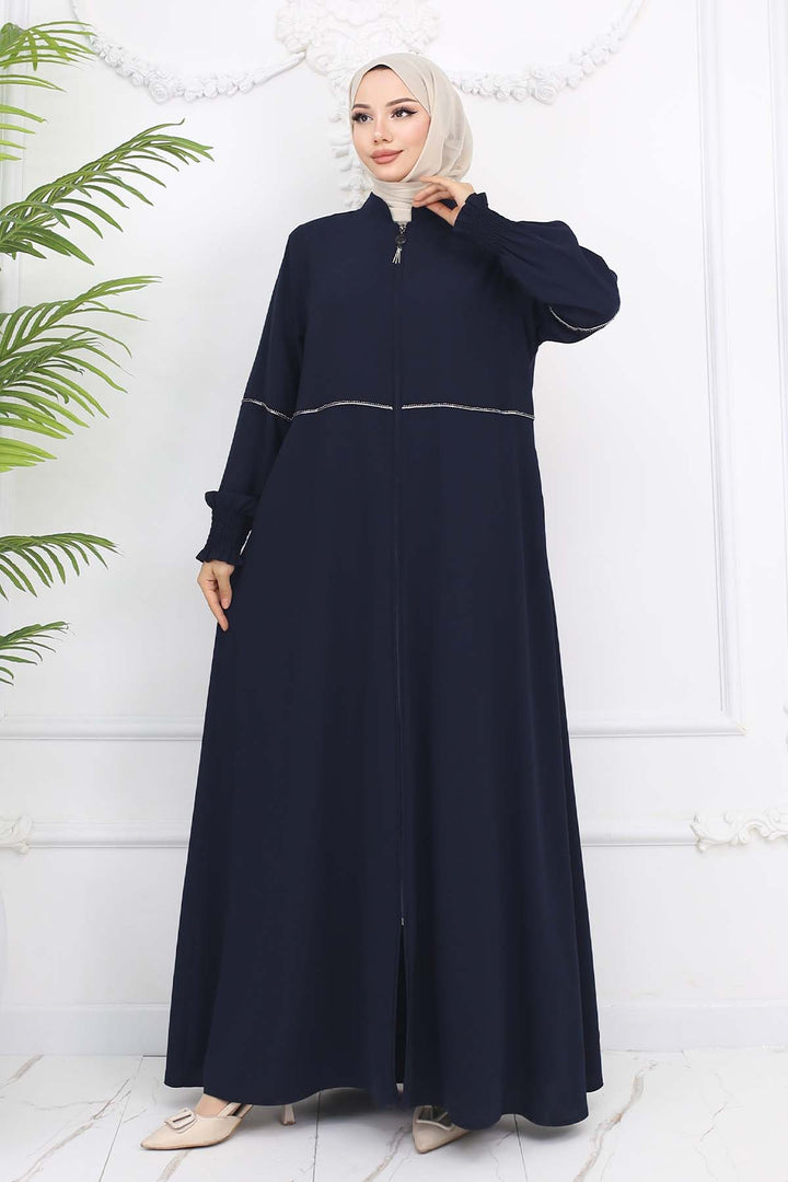 BNG Women Taş Detaylı Ferace Lacivert 1006 - Jáltipan de Morelos