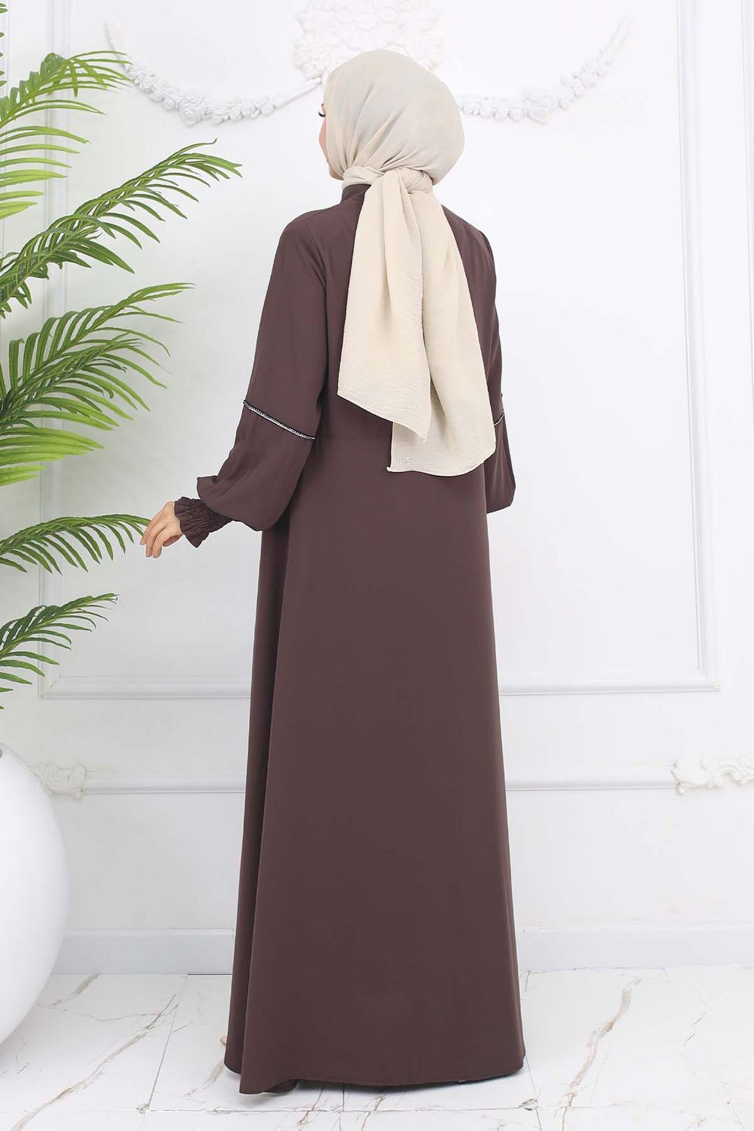 BNG Women Taş Detaylı Ferace Sütlü Kahve 1006 - Krems an der Donau