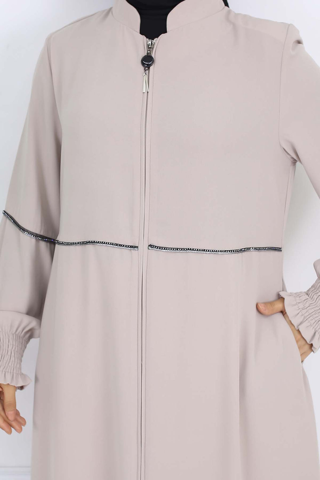 BNG Women Taş Detaylı Ferace Taş Rengi 1006 - Wentzville