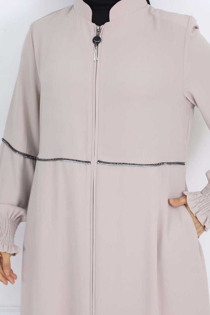 BNG Women Taş Detaylı Ferace Taş Rengi 1006 - Wentzville