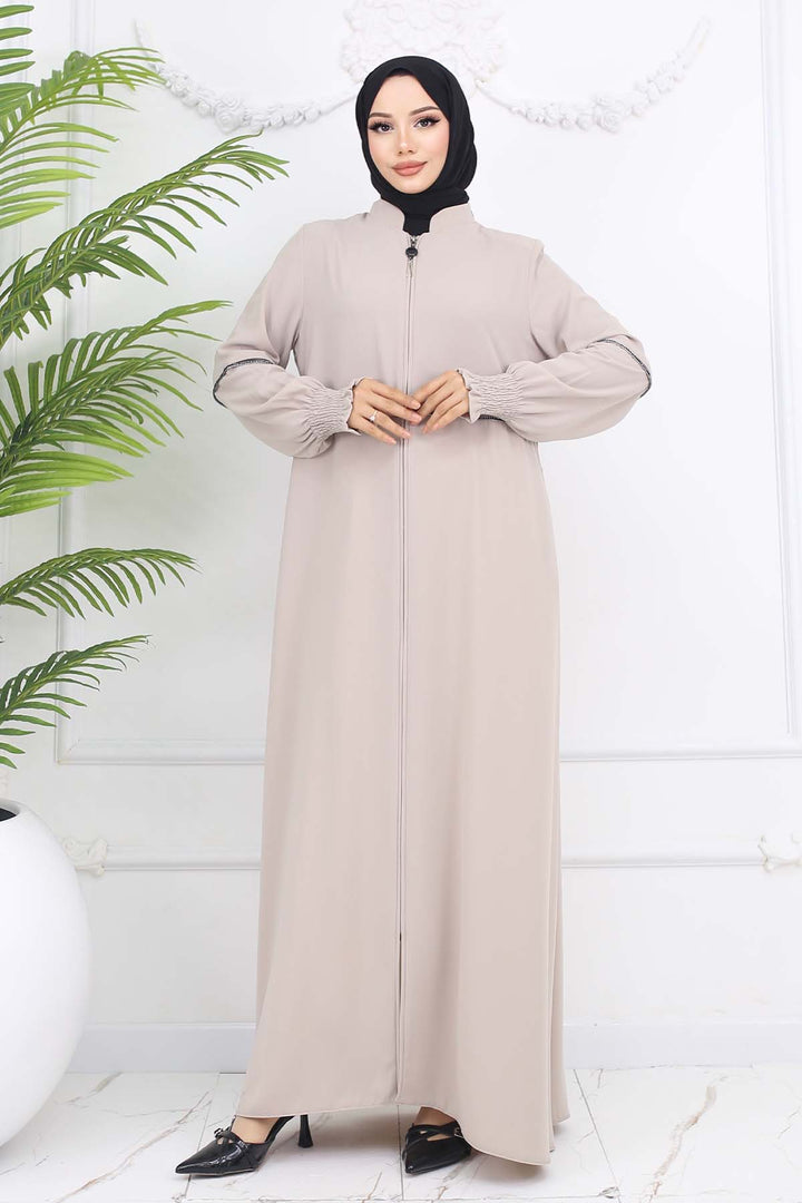 BNG Women Taş Detaylı Ferace Taş Rengi 1006 - Wentzville