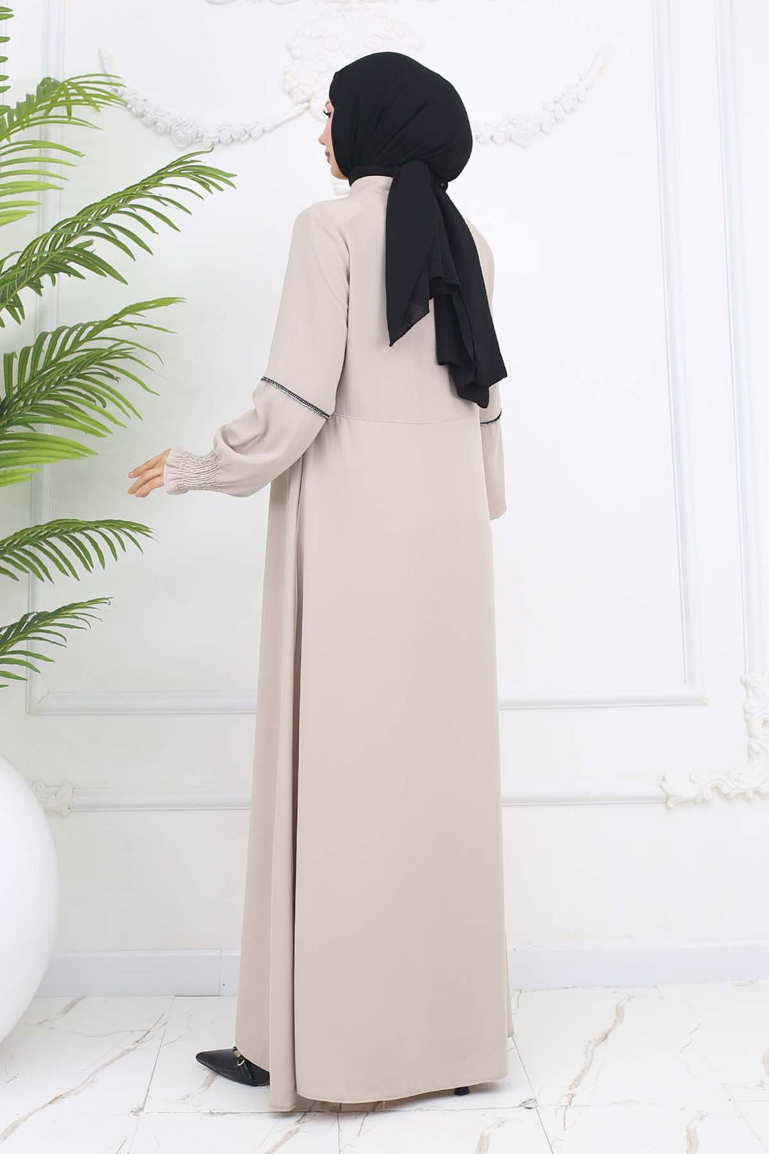 BNG Women Taş Detaylı Ferace Taş Rengi 1006 - Wentzville