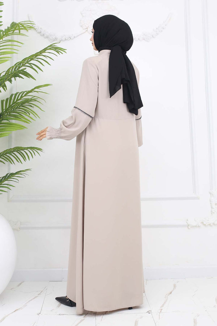 BNG Women Taş Detaylı Ferace Taş Rengi 1006 - Wentzville