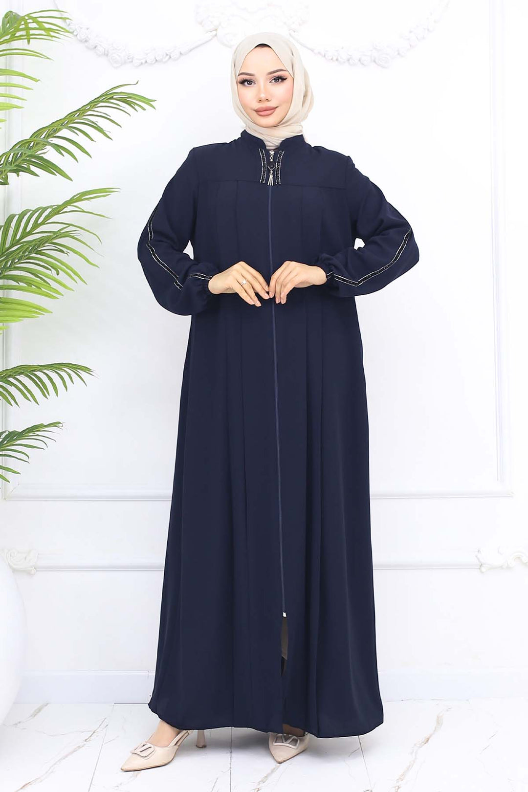 BNG Women Şerit Detaylı Robalı Ferace Lacivert 1007 - Deggendorf