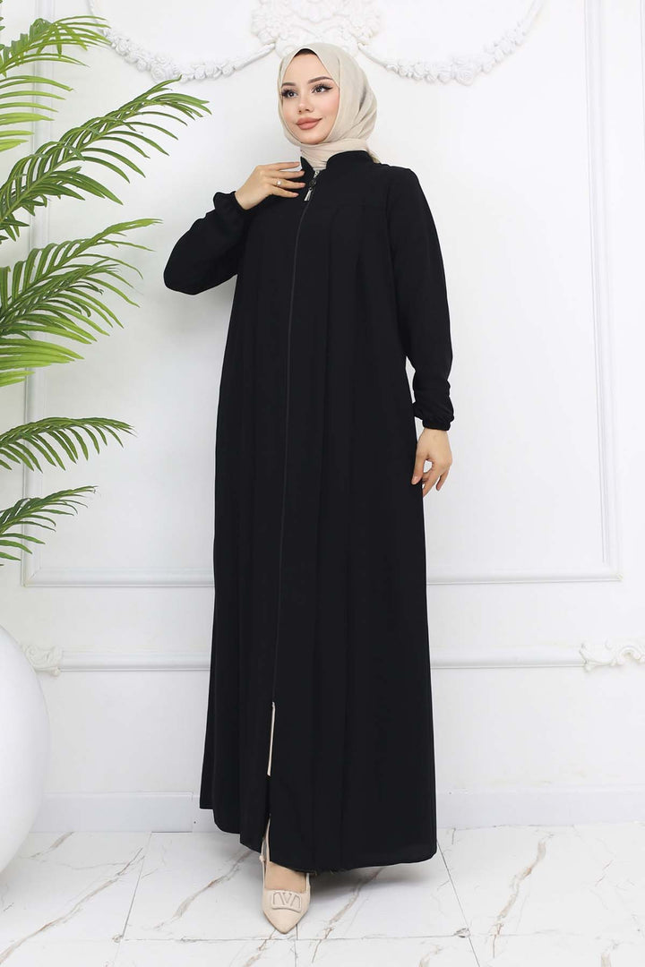 BNG Women Robe Pleated Abaya Black 1009 - Charlottesville