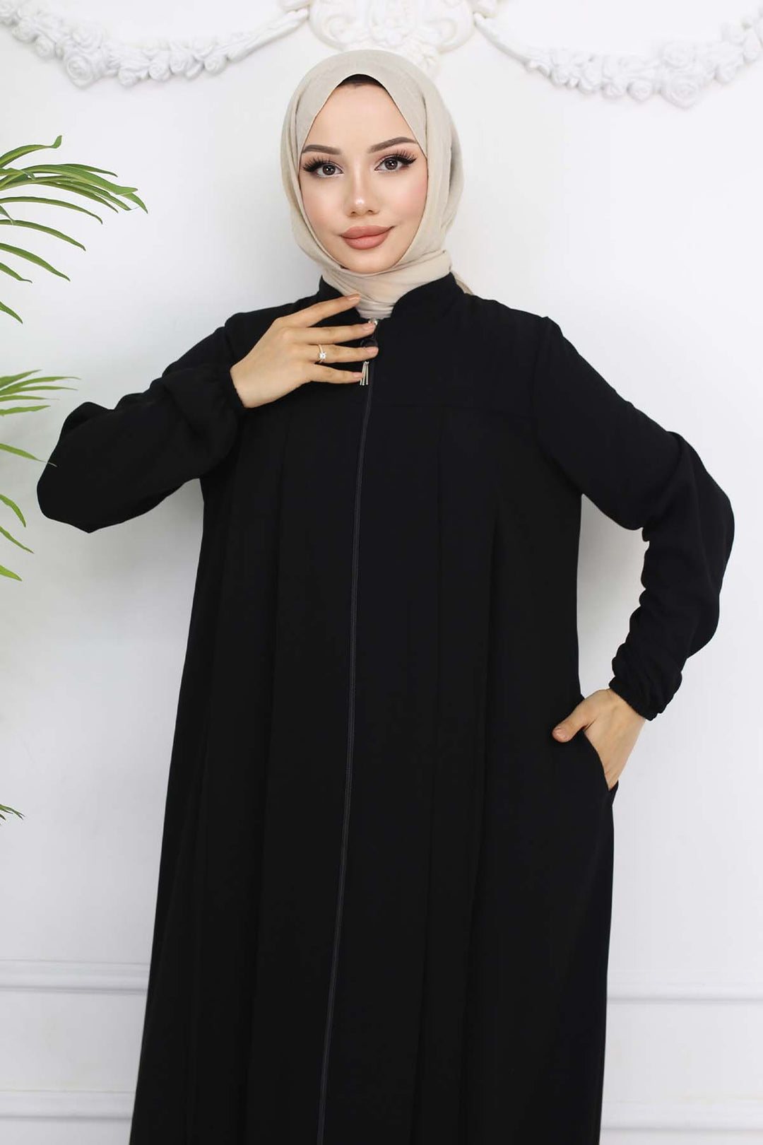 BNG Women Robe Pleated Abaya Black 1009 - Charlottesville