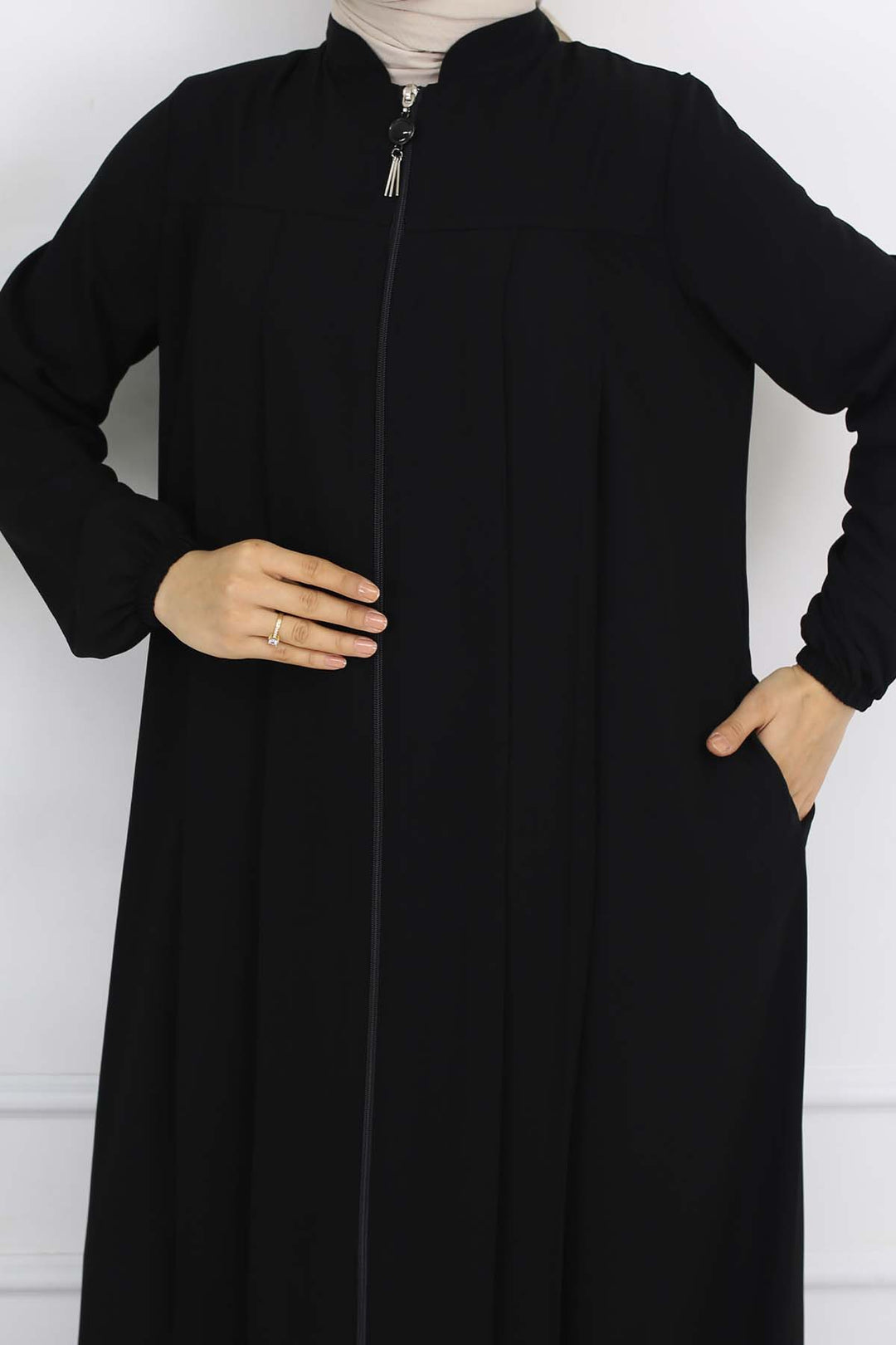 BNG Women Robe Pleated Abaya Black 1009 - Charlottesville
