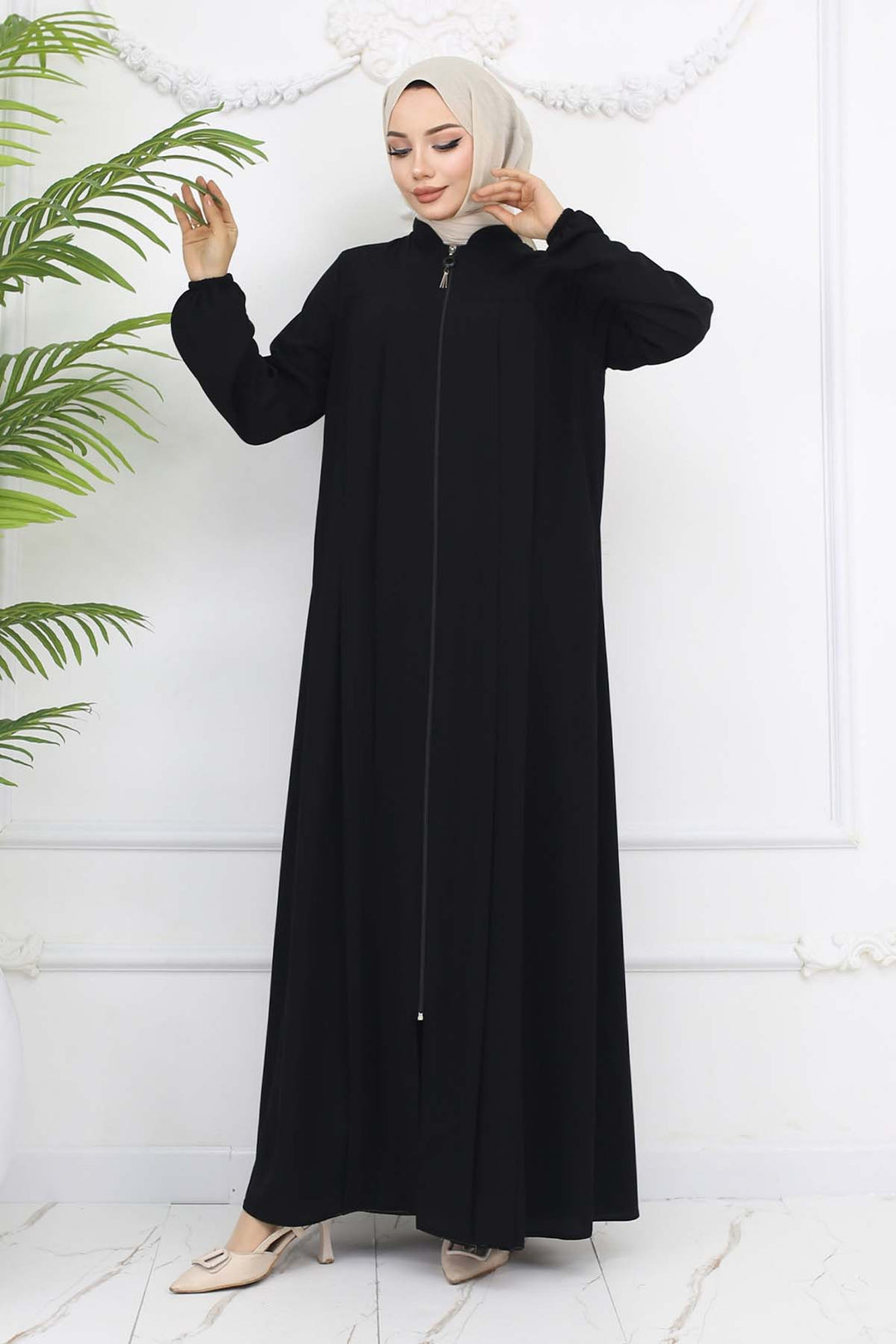 BNG Women Robe Pleated Abaya Black 1009 - Charlottesville