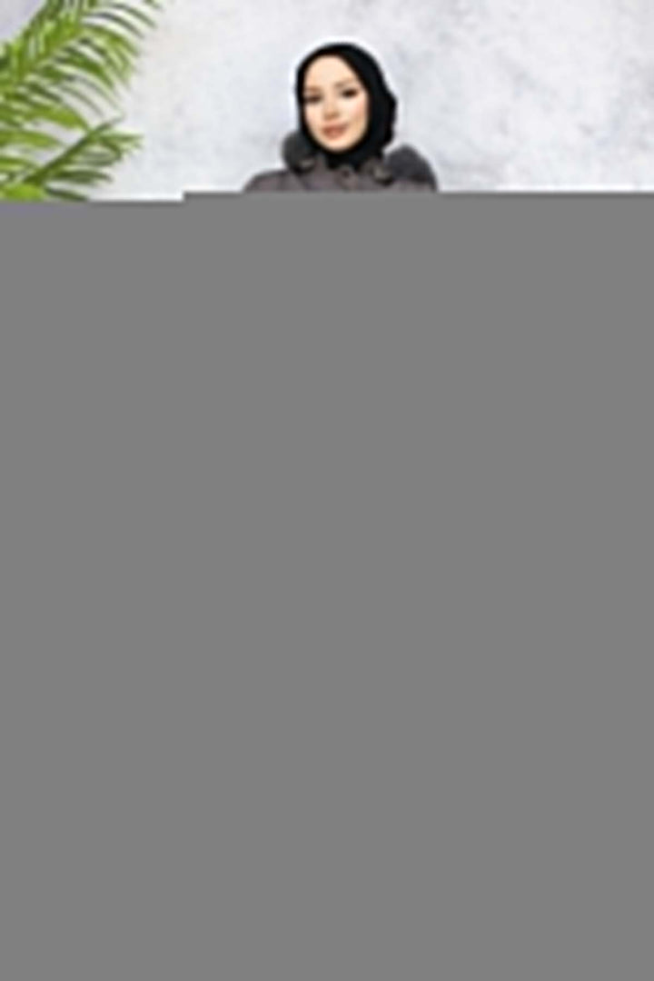 BNG Women Plush-lined Fur Collar Bonded Coat Anthracite 1101 - Xico