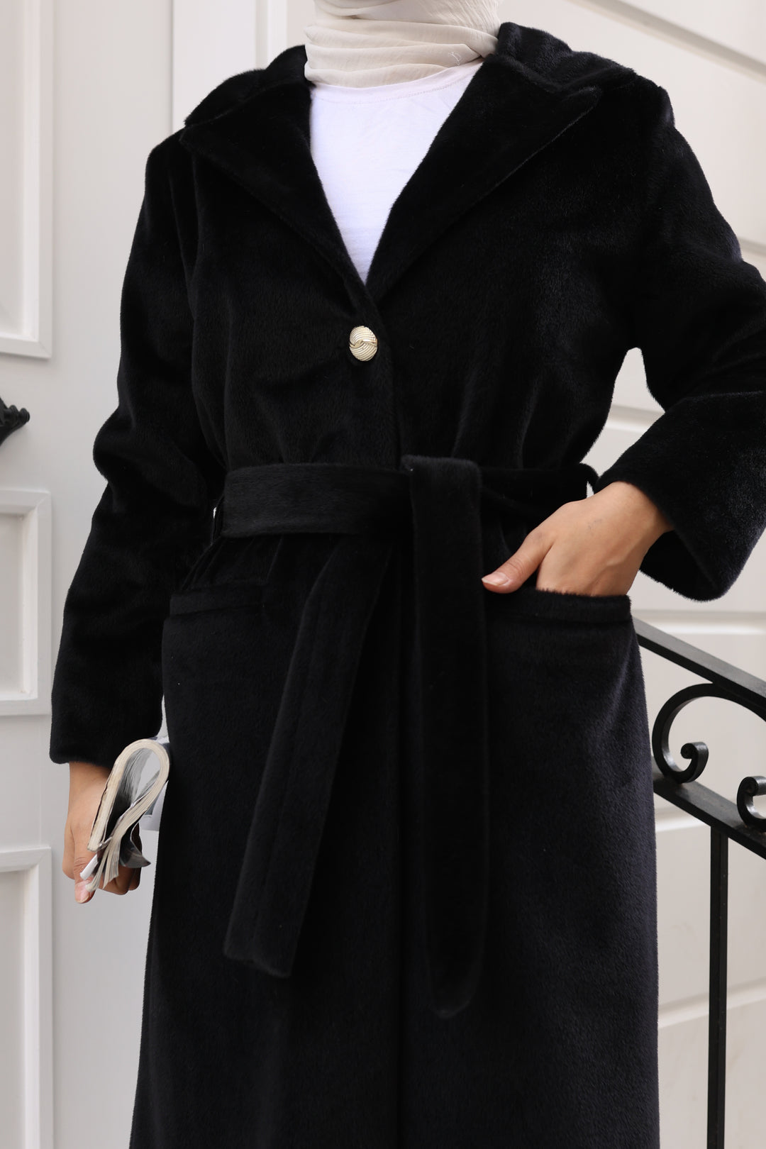 BNG Women Tay Tüyü Kaban E9154 Siyah - Rosenheim