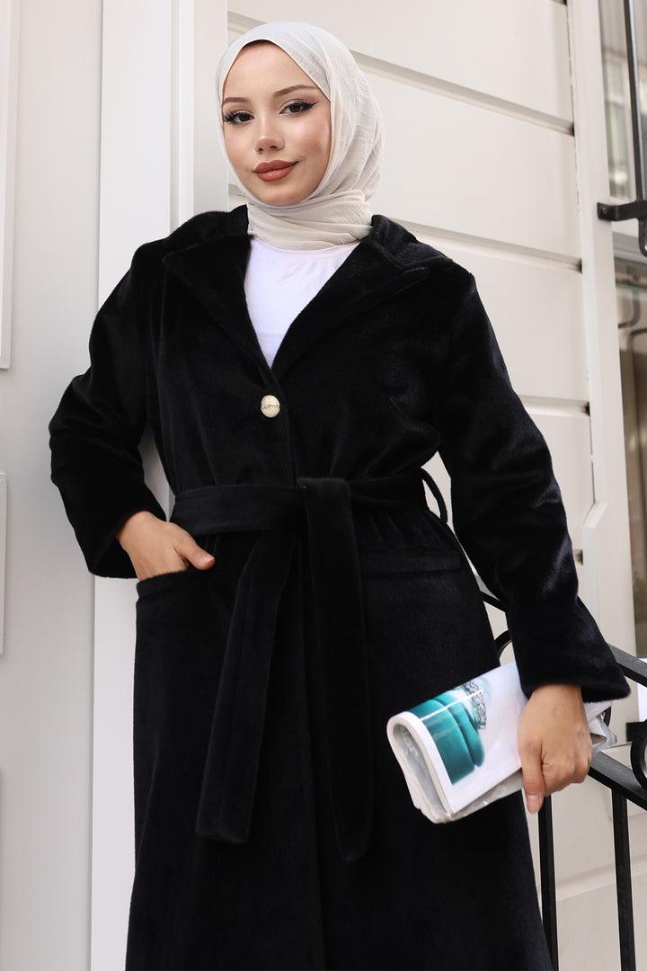 BNG Women Tay Tüyü Kaban E9154 Siyah - Rosenheim