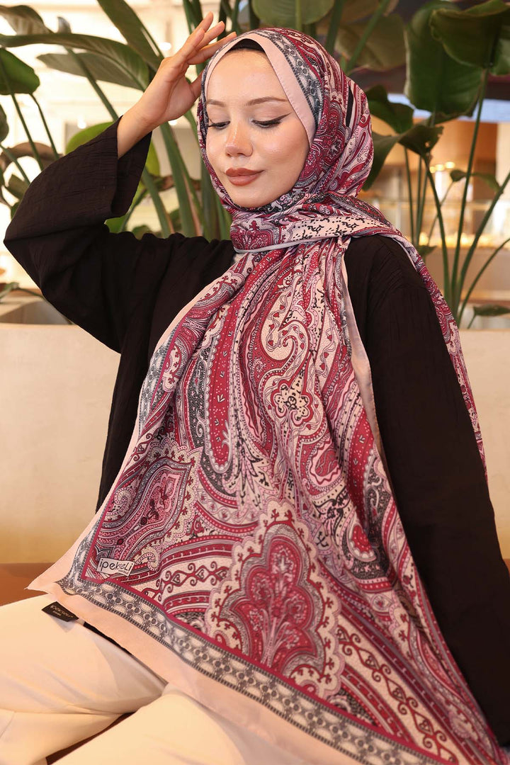 BNG Women Etnik Desenli Pamuk Şal Gül Kurusu İpk100  - Salina Cruz