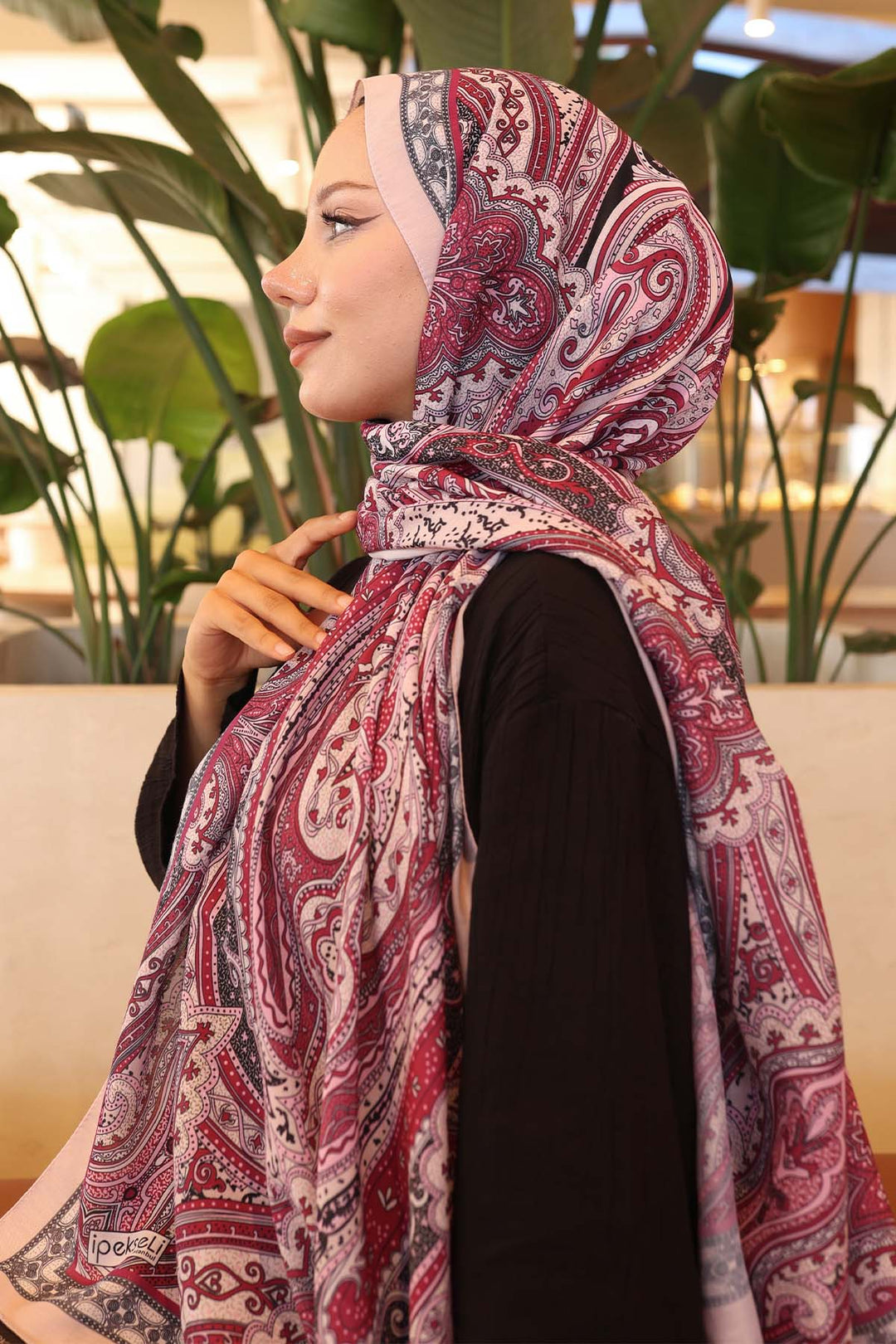 BNG Women Etnik Desenli Pamuk Şal Gül Kurusu İpk100  - Salina Cruz