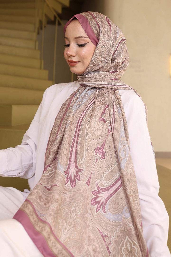 BNG Women Etnik Desenli Pamuk Şal Mürdüm İpk100 - Surbiton