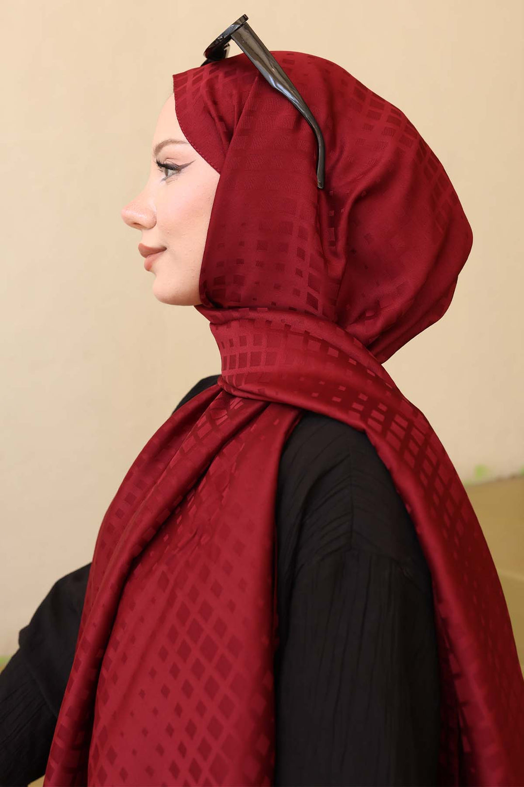 BNG Women Patterned Jacquard Shawl Burgundy İpk107 - Alès