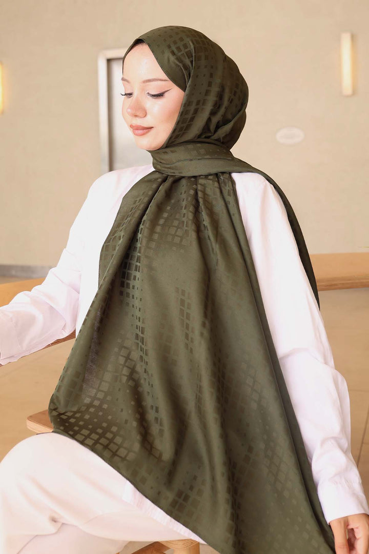 BNG Women Patterned Jacquard Shawl Khaki İpk107 - Owasso