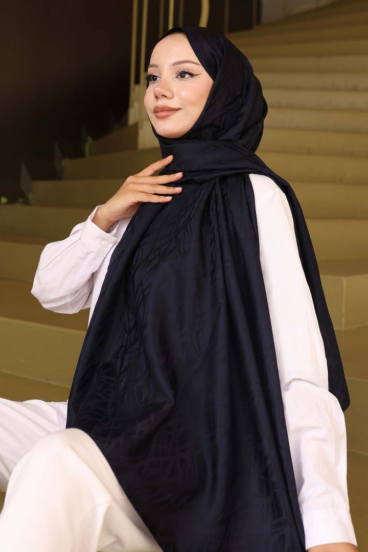 BNG Women Patterned Jacquard Shawl Navy İpk108 - West Valley City