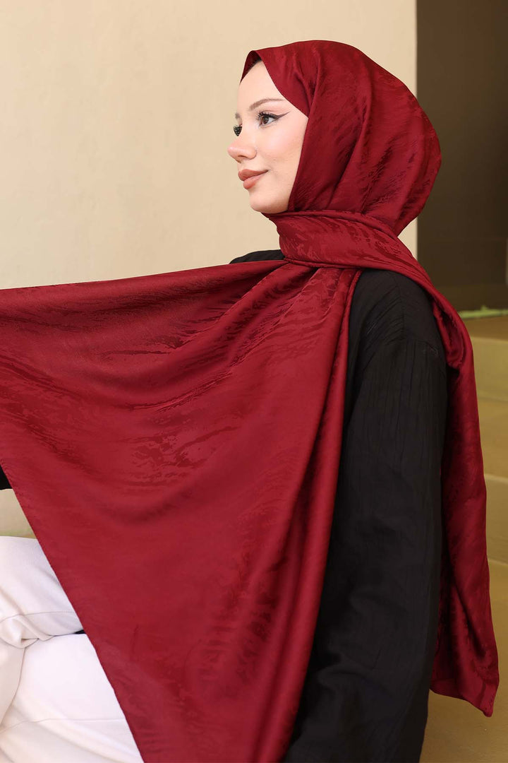 BNG Women Patterned Jacquard Scarf Burgundy İpk109 - Talavera de la Reina