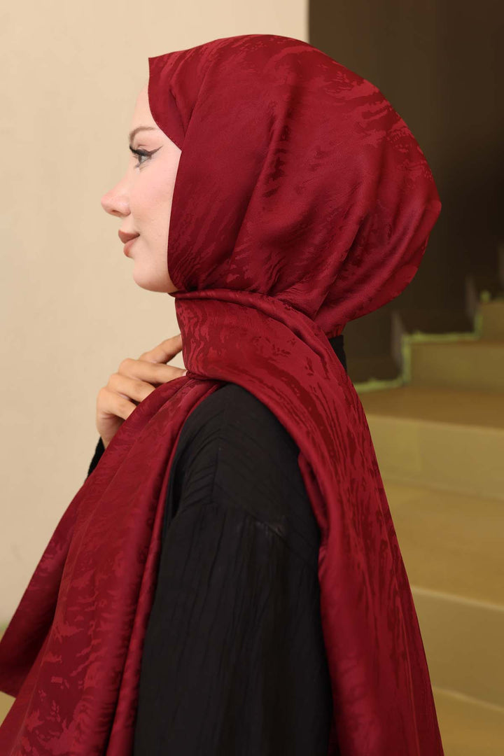 BNG Women Patterned Jacquard Scarf Burgundy İpk109 - Talavera de la Reina