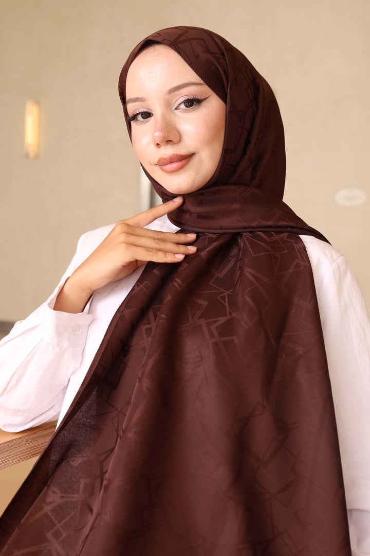 BNG Women Patterned Jacquard Shawl Brown İpk110 - Gilroy