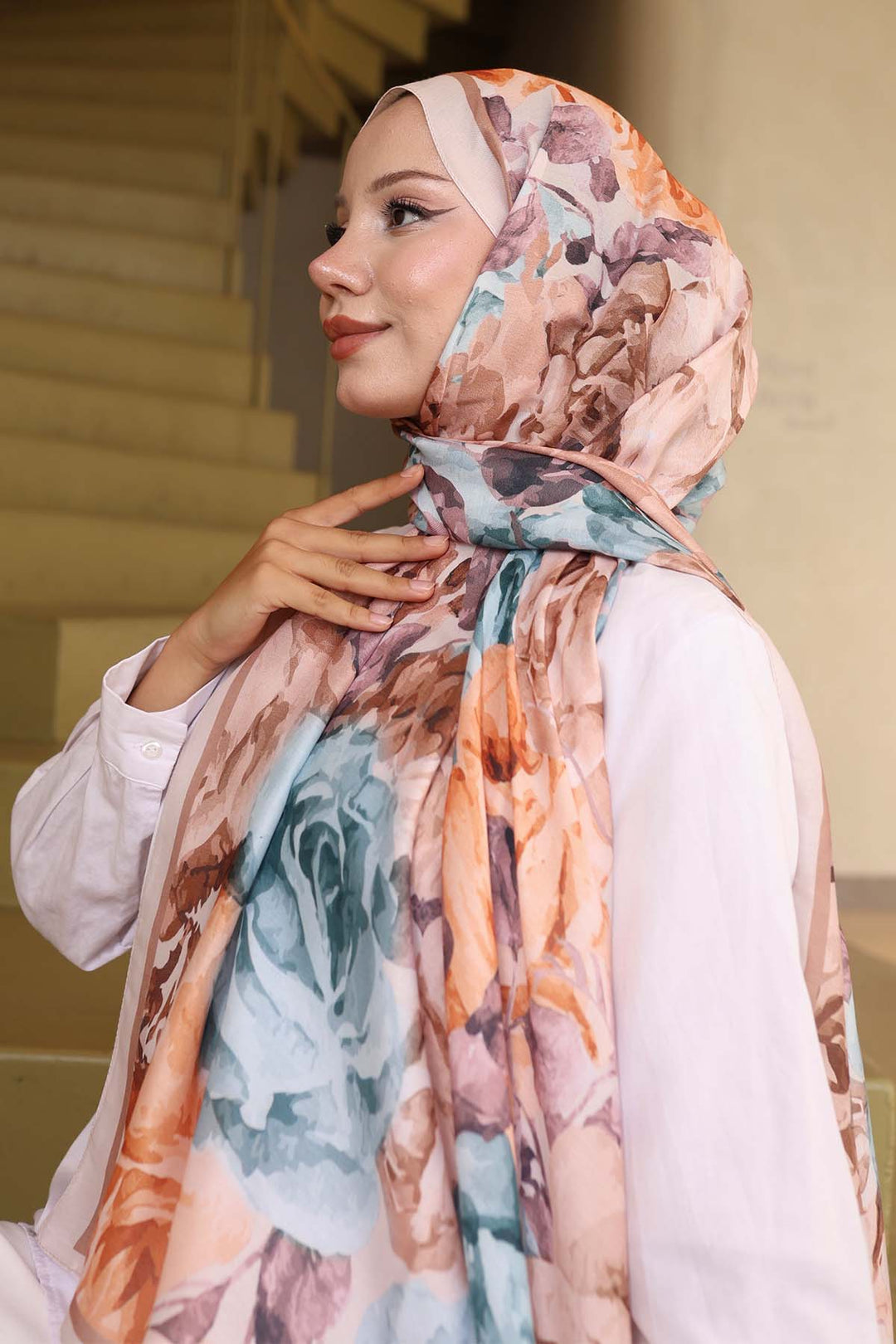 BNG Women Patterned Shawl Beige İpk111 - Ludwigshafen
