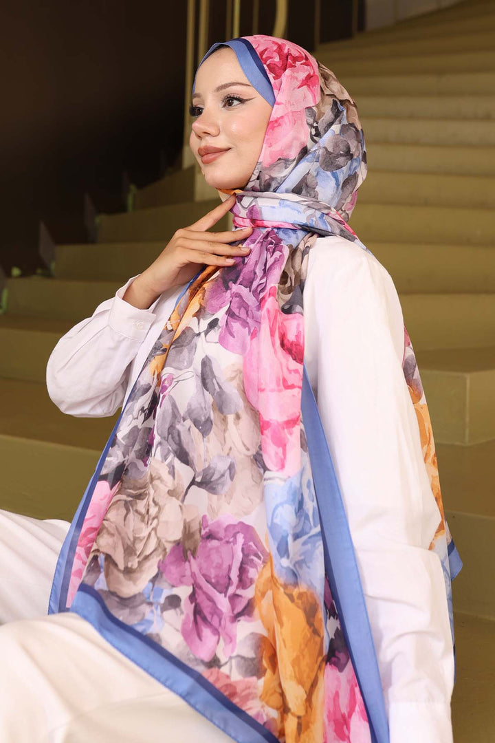 BNG Women Patterned Shawl Indigo Ipk111 - Fort McMurray