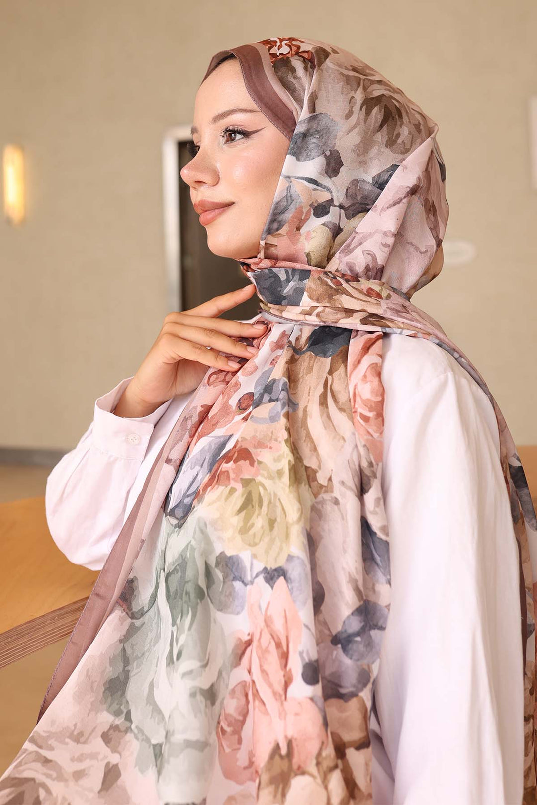 BNG Women Patterned Scarf Brown İpk111 - Morgan Hill
